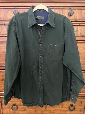 Alexander Julian Dark Green Long-Sleeve Button-Down Shirt